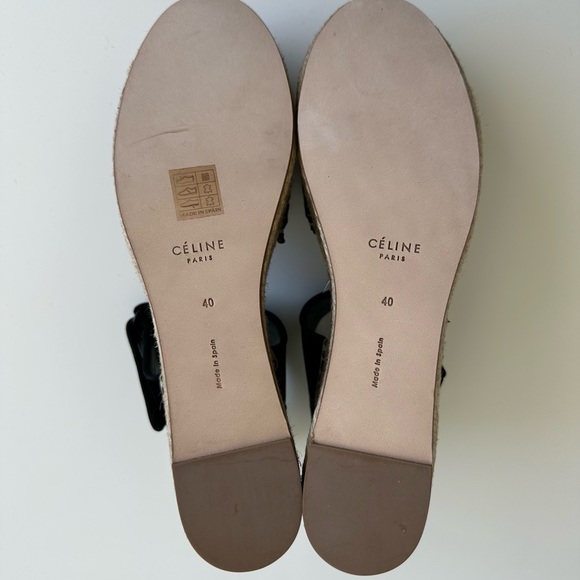 Celine Espadrilles Black Velvet Sandals Wedge Platforms size 40 New with box - Picture 10 of 10